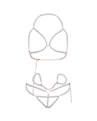 LEG AVENUE SET SUJETADOR MUNEQUERAS TANGA PERLA LEG AVENUE SET SUJETADOR MUNEQUERAS TANGA PERLA