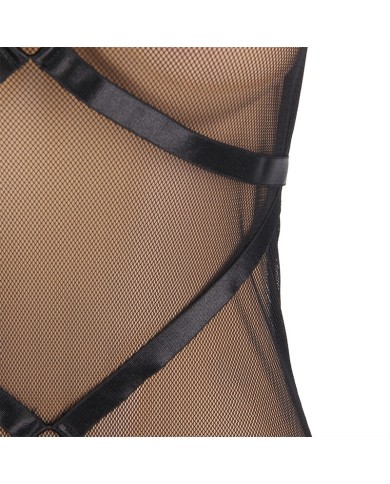 SUBBLIME VESTIDO TRANSPARENTE CUELLO HALTER NEGRO S M