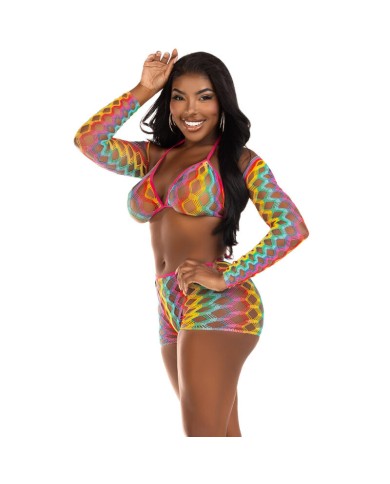 LEG AVENUE SET TRES PIEZAS MULTICOLOR