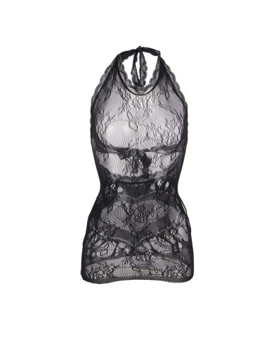 SUBBLIME 952075 VESTIDO CORTO DE REJILLA CON ESPALDA DESCUBIERTA Y DETALLE DE CORAZON NEGRO TALLA UNICA SUBBLIME 952075 VESTIDO CORTO DE REJILLA CON ESPALDA DESCUBIERTA Y DETALLE DE CORAZON NEGRO TALLA UNICA