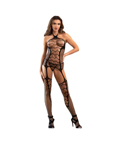SUBBLIME 952105 BODYSTOCKING CROTCHLESS DE REJILLA CON CUELLO HALTER Y ESPALDA ABIERTA NEGRO TALLA UNICA SUBBLIME 952105 BODYSTOCKING CROTCHLESS DE REJILLA CON CUELLO HALTER Y ESPALDA ABIERTA NEGRO TALLA UNICA