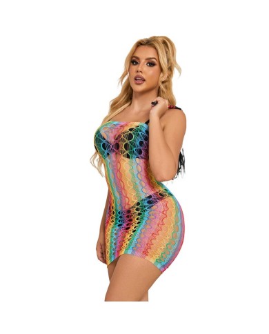SUBBLIME 952365 VESTIDO DE REJILLA HOMBROS DESCUBIERTOS ARCOIRIS TALLA UNICA SUBBLIME 952365 VESTIDO DE REJILLA HOMBROS DESCUBIERTOS ARCOIRIS TALLA UNICA