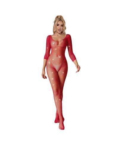 SUBBLIME 952419 BODYSTOCKING DE REJILLA CON DIAMANTES MANGA LARGA ROJO XS M SUBBLIME 952419 BODYSTOCKING DE REJILLA CON DIAMANTES MANGA LARGA ROJO XS M