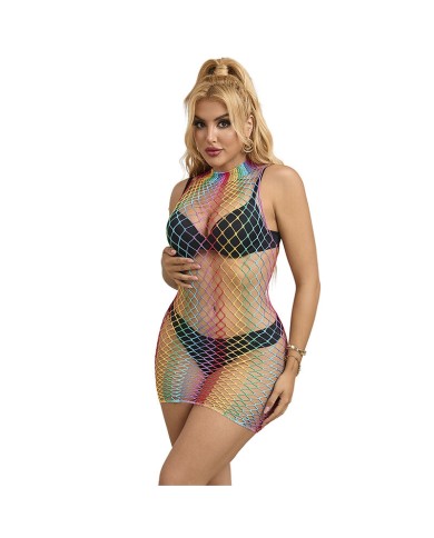 SUBBLIME 952433 VESTIDO DE REJILLA SIN MANGAS CON CUELLO ALTO ARCOIRIS TALLA UNICA SUBBLIME 952433 VESTIDO DE REJILLA SIN MANGAS CON CUELLO ALTO ARCOIRIS TALLA UNICA
