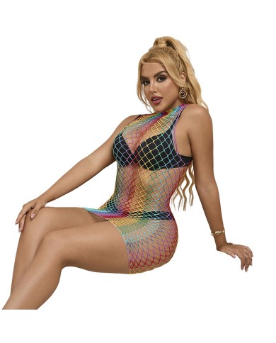 SUBBLIME 952433 VESTIDO DE REJILLA SIN MANGAS CON CUELLO ALTO ARCOIRIS TALLA UNICA SUBBLIME 952433 VESTIDO DE REJILLA SIN MANGAS CON CUELLO ALTO ARCOIRIS TALLA UNICA