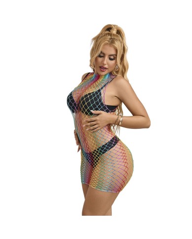 SUBBLIME 952433 VESTIDO DE REJILLA SIN MANGAS CON CUELLO ALTO ARCOIRIS TALLA UNICA SUBBLIME 952433 VESTIDO DE REJILLA SIN MANGAS CON CUELLO ALTO ARCOIRIS TALLA UNICA