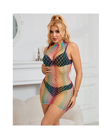 SUBBLIME 952433 VESTIDO DE REJILLA SIN MANGAS CON CUELLO ALTO ARCOIRIS TALLA UNICA SUBBLIME 952433 VESTIDO DE REJILLA SIN MANGAS CON CUELLO ALTO ARCOIRIS TALLA UNICA