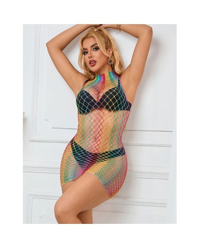 SUBBLIME 952433 VESTIDO DE REJILLA SIN MANGAS CON CUELLO ALTO ARCOIRIS TALLA UNICA SUBBLIME 952433 VESTIDO DE REJILLA SIN MANGAS CON CUELLO ALTO ARCOIRIS TALLA UNICA