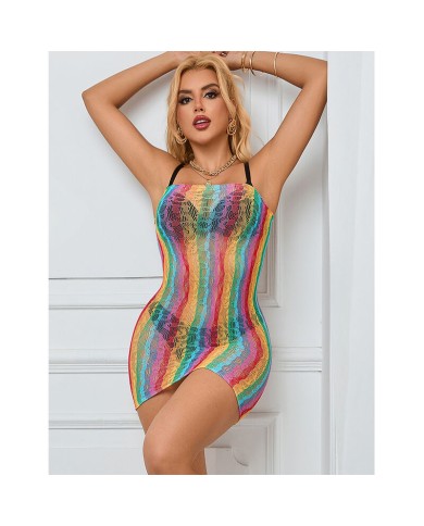 SUBBLIME 952457 VESTIDO DE REJILLA SIN MANGAS CON HOMBROS DESCUBIERTOS ARCOIRIS TALLA UNICA SUBBLIME 952457 VESTIDO DE REJILLA SIN MANGAS CON HOMBROS DESCUBIERTOS ARCOIRIS TALLA UNICA
