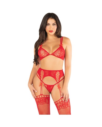 LEG AVENUE SUJETADOR TANGA MEDIAS DE REJILLA ROJO TALLA UNICA LEG AVENUE SUJETADOR TANGA MEDIAS DE REJILLA ROJO TALLA UNICA
