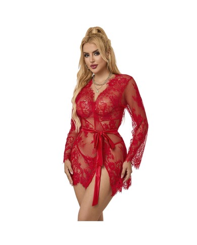 SUBBLIME 953782 CAMISON DE ENCAJE TANGA ROJO L XL SUBBLIME 953782 CAMISON DE ENCAJE TANGA ROJO L XL