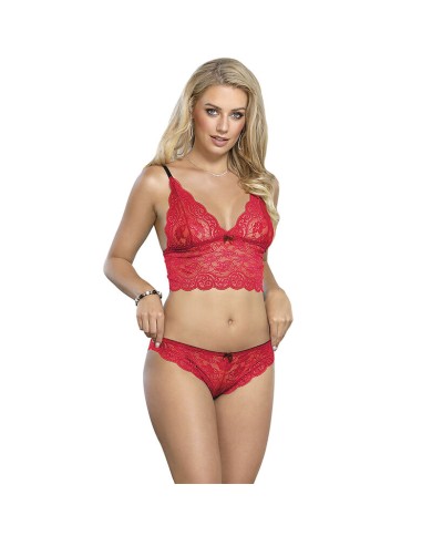 SUBBLIME 953904 SET 3 PIEZAS ENCAJE Y SATEN ROJO L XL SUBBLIME 953904 SET 3 PIEZAS ENCAJE Y SATEN ROJO L XL