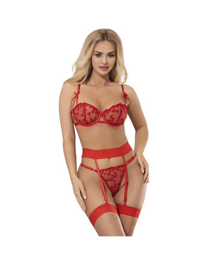 SUBBLIME 954338 SUJETADOR TANGA LIGUEROS ESTAMPADO DE CORAZONES ROJO L XL SUBBLIME 954338 SUJETADOR TANGA LIGUEROS ESTAMPADO DE CORAZONES ROJO L XL