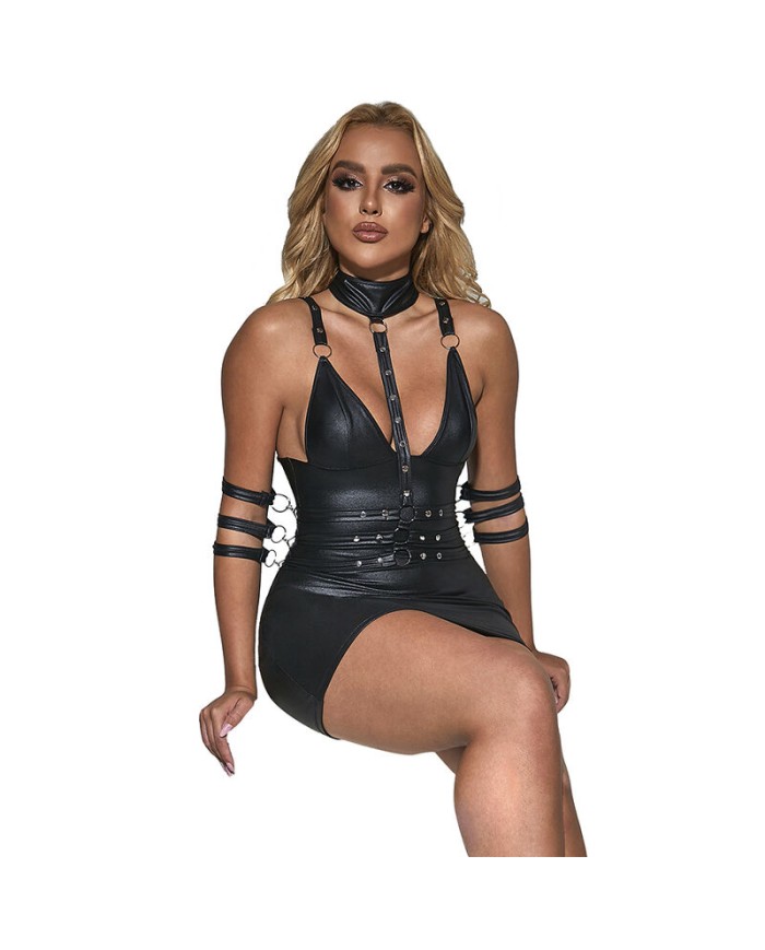 SUBBLIME 954406 VESTIDO BONDAGE DE CUERO NEGRO S M SUBBLIME 954406 VESTIDO BONDAGE DE CUERO NEGRO S M