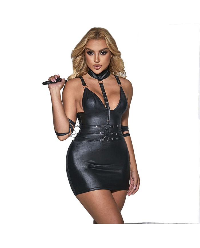 SUBBLIME 954406 VESTIDO BONDAGE DE CUERO NEGRO S M SUBBLIME 954406 VESTIDO BONDAGE DE CUERO NEGRO S M