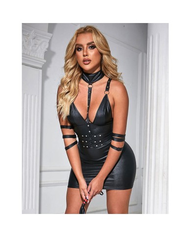 SUBBLIME 954406 VESTIDO BONDAGE DE CUERO NEGRO S M SUBBLIME 954406 VESTIDO BONDAGE DE CUERO NEGRO S M