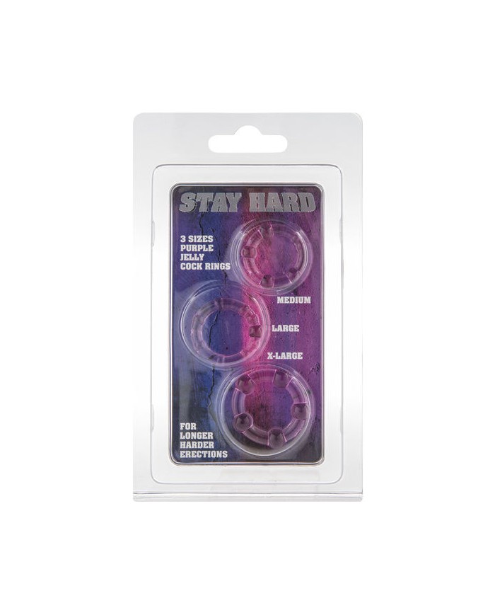 SEVEN CREATIONS JUEGO TRES ANILLOS PENE LILA