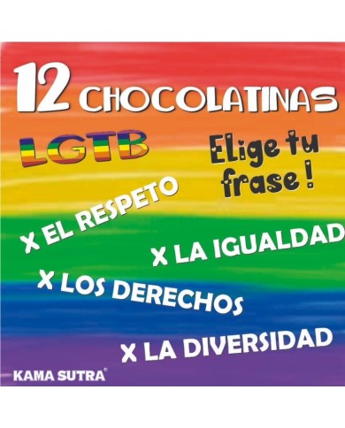 PRIDE CAJA DE 12 CHOCOLATINAS CON LA BANDERA LGBT