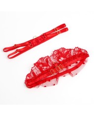 SUBBLIME 957506 CONJUNTO SUJETADOR Y LIGA DE ENCAJE ROJO S M