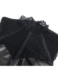 SUBBLIME 957544 VESTIDO DE CUERO CON CUELLO DE ENCAJE NEGRO S M