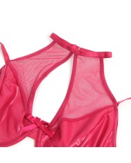 SUBBLIME 957605 CONJUNTO SUJETADOR Y FALDA DE CUERO ROJO S M