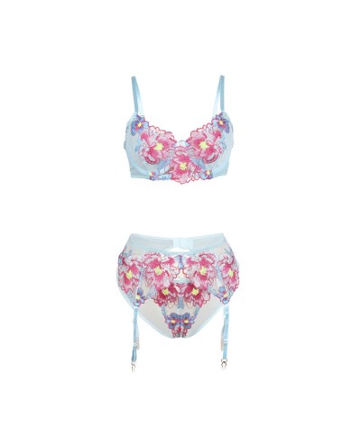 SUBBLIME 957643 CONJUNTO SUJETADOR Y LIGUERO CON BORDADOS DE FLORES ROSAS S M SUBBLIME 957643 CONJUNTO SUJETADOR Y LIGUERO CON BORDADOS DE FLORES ROSAS S M