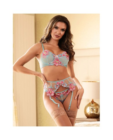 SUBBLIME 957643 CONJUNTO SUJETADOR Y LIGUERO CON BORDADOS DE FLORES ROSAS S M SUBBLIME 957643 CONJUNTO SUJETADOR Y LIGUERO CON BORDADOS DE FLORES ROSAS S M