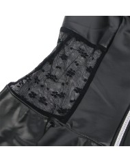SUBBLIME 957704 VESTIDO DE CUERO CON CREMALLERA Y ENCAJE NEGRO S M
