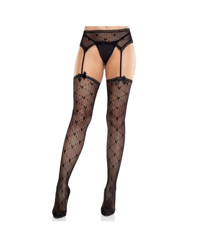 LEG AVENUE MEDIAS DE CORAZON CON LIGAS NEGRO LEG AVENUE MEDIAS DE CORAZON CON LIGAS NEGRO