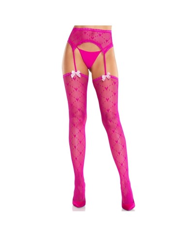LEG AVENUE MEDIAS DE CORAZON CON LIGAS MAGENTA LEG AVENUE MEDIAS DE CORAZON CON LIGAS MAGENTA
