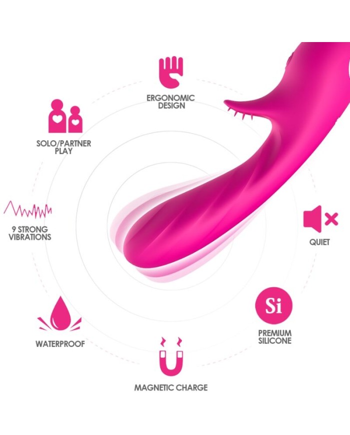 ARMONY ROMANCE VIBRADOR CON ESTIMULADOR FUCSIA