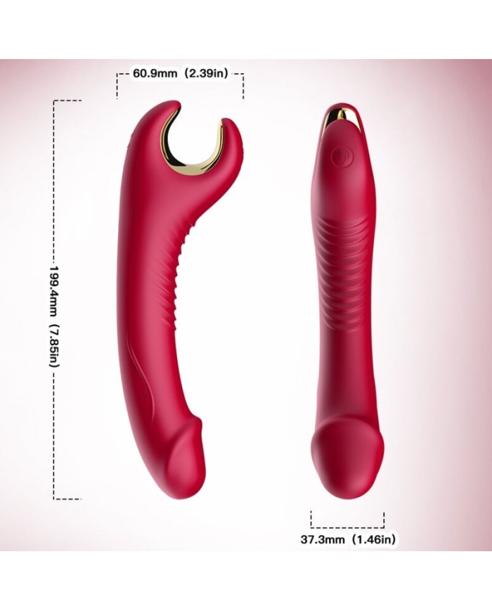 ARMONY PRINCE DILDO VIBRADOR ROTADOR ROJO