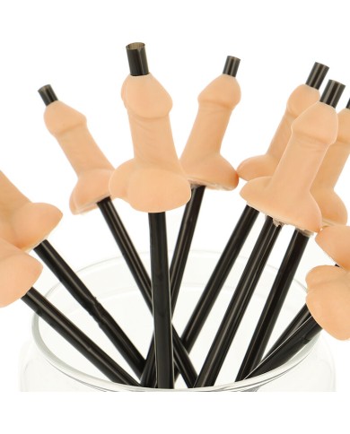 DIABLO PICANTE BOLSA 10 PAJITAS PENE NATURAL