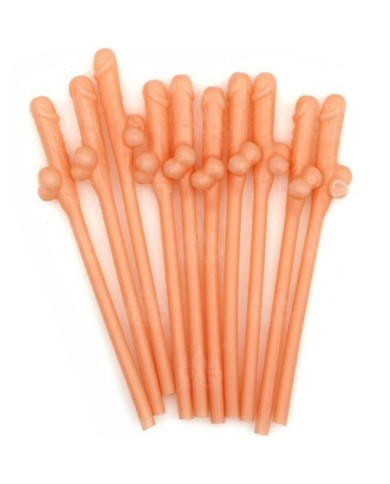 DIABLO PICANTE 10 PAJITAS FORMA DE PENE