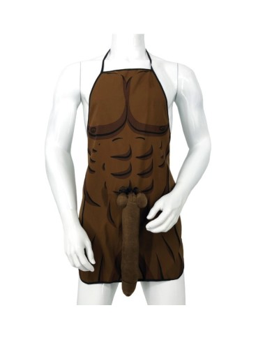 DIABLO PICANTE DELANTAL CON PENE 3D MUSCULOSO Y ATREVIDO MULATO