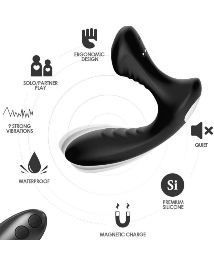 ARMONY STORM VIBRADOR ANAL PROSTATA PLUG CONTROL REMOTO NEGRO