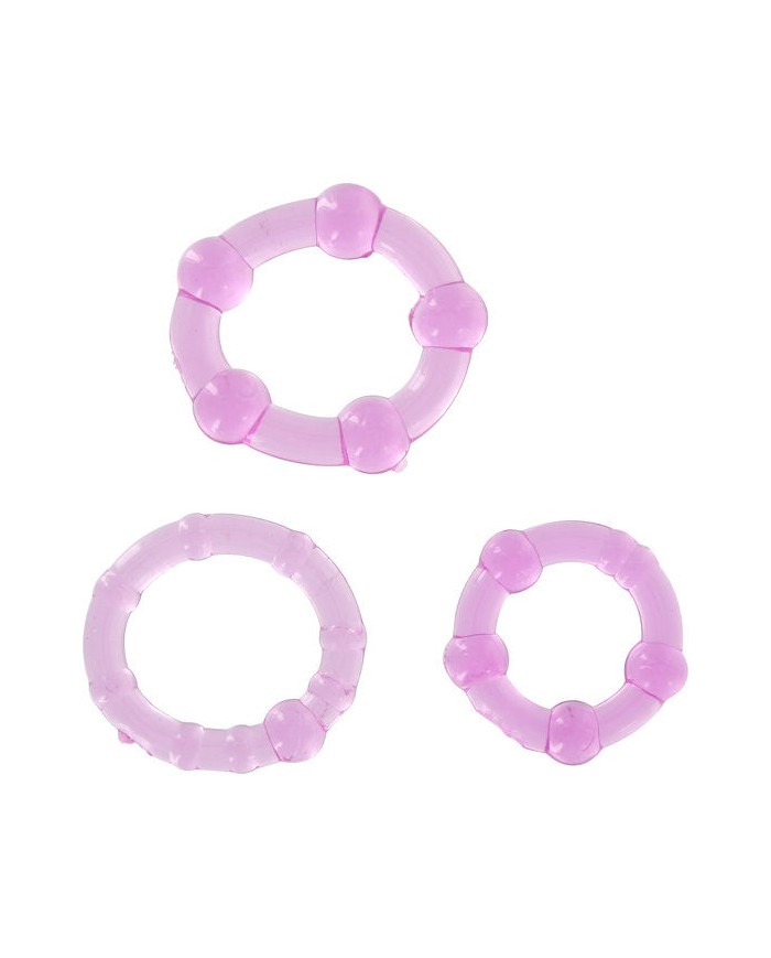 SEVEN CREATIONS JUEGO TRES ANILLOS PENE LILA