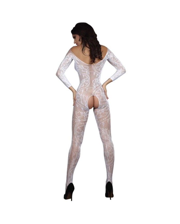 LIVCO CORSETTI FASHION ZITA LC 17199 BODYSTOCKING CROTCHLESS BLANCO TALLA uNICA