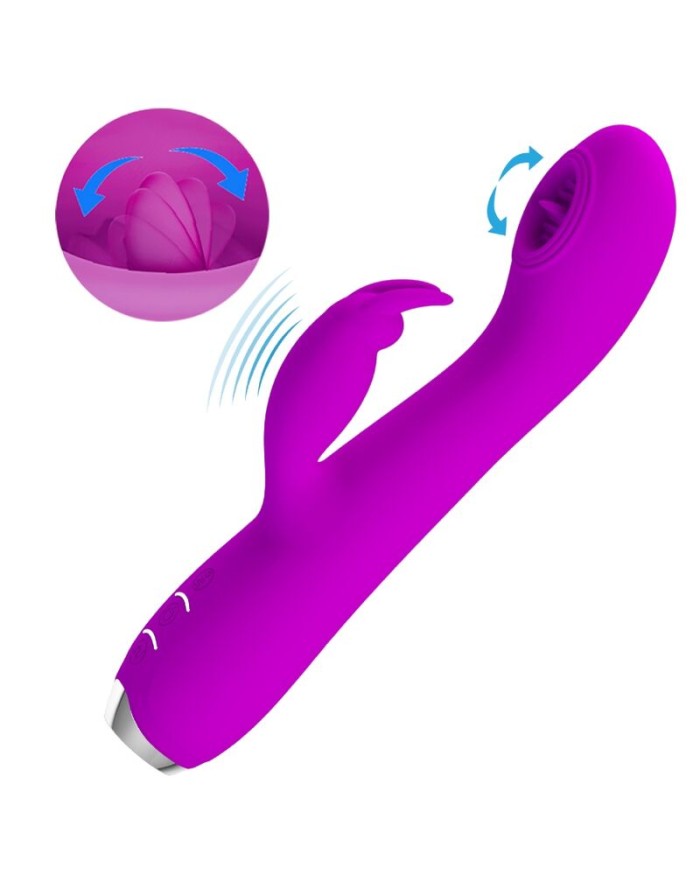 PRETTY LOVE RACHEL VIBRADOR RECARGABLE CON SUCCIONADOR MORADO