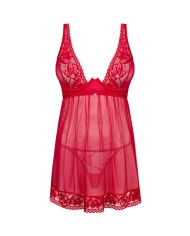 OBSESSIVE LACELOVE BABYDOLL TANGA ROJO M L