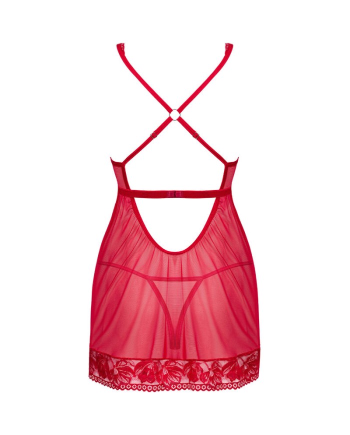 OBSESSIVE LACELOVE BABYDOLL TANGA ROJO M L