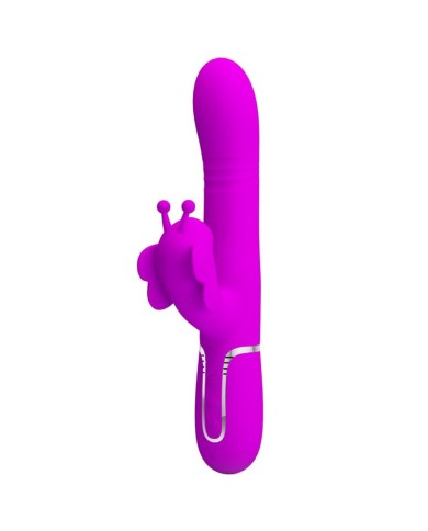 PRETTY LOVE VIBRADOR RABBIT MULTIFUNCIoN 4 EN 1 MARIPOSA FUCSIA