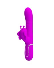 PRETTY LOVE VIBRADOR RABBIT MULTIFUNCIoN 4 EN 1 MARIPOSA FUCSIA