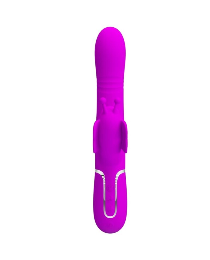 PRETTY LOVE VIBRADOR RABBIT MULTIFUNCIoN 4 EN 1 MARIPOSA FUCSIA