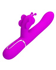 PRETTY LOVE VIBRADOR RABBIT MULTIFUNCIoN 4 EN 1 MARIPOSA FUCSIA