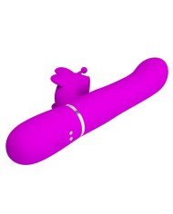 PRETTY LOVE VIBRADOR RABBIT MULTIFUNCIoN 4 EN 1 MARIPOSA FUCSIA