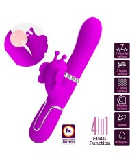 PRETTY LOVE VIBRADOR RABBIT MULTIFUNCIoN 4 EN 1 MARIPOSA FUCSIA