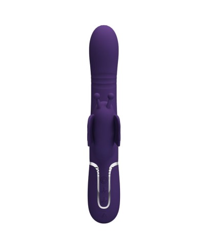 PRETTY LOVE VIBRADOR RABBIT MULTIFUNCIoN 4 EN 1 MARIPOSA MORADO