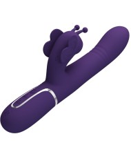 PRETTY LOVE VIBRADOR RABBIT MULTIFUNCIoN 4 EN 1 MARIPOSA MORADO