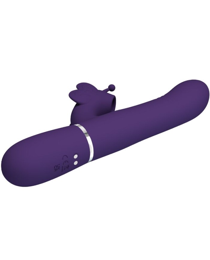 PRETTY LOVE VIBRADOR RABBIT MULTIFUNCIoN 4 EN 1 MARIPOSA MORADO